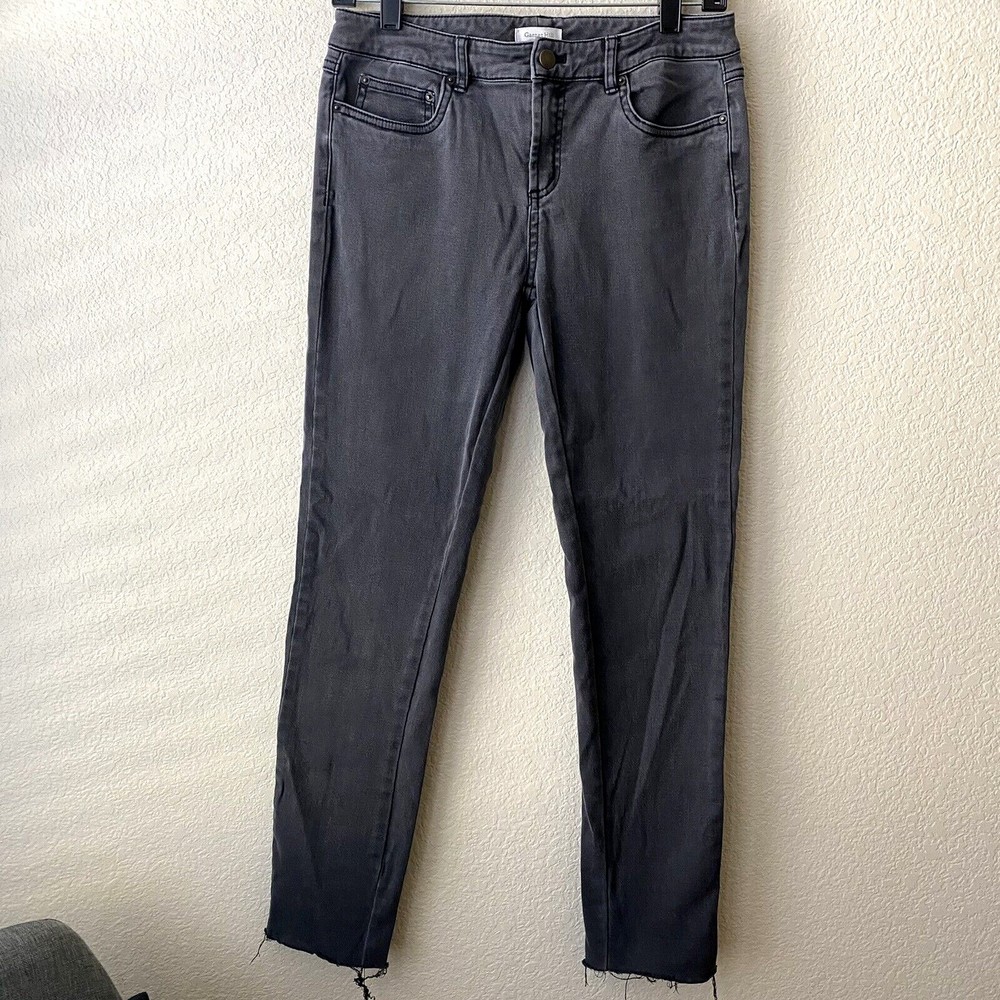 Garnet Hill Womens Jeans Size 4 Gray Skinny Raw Hem